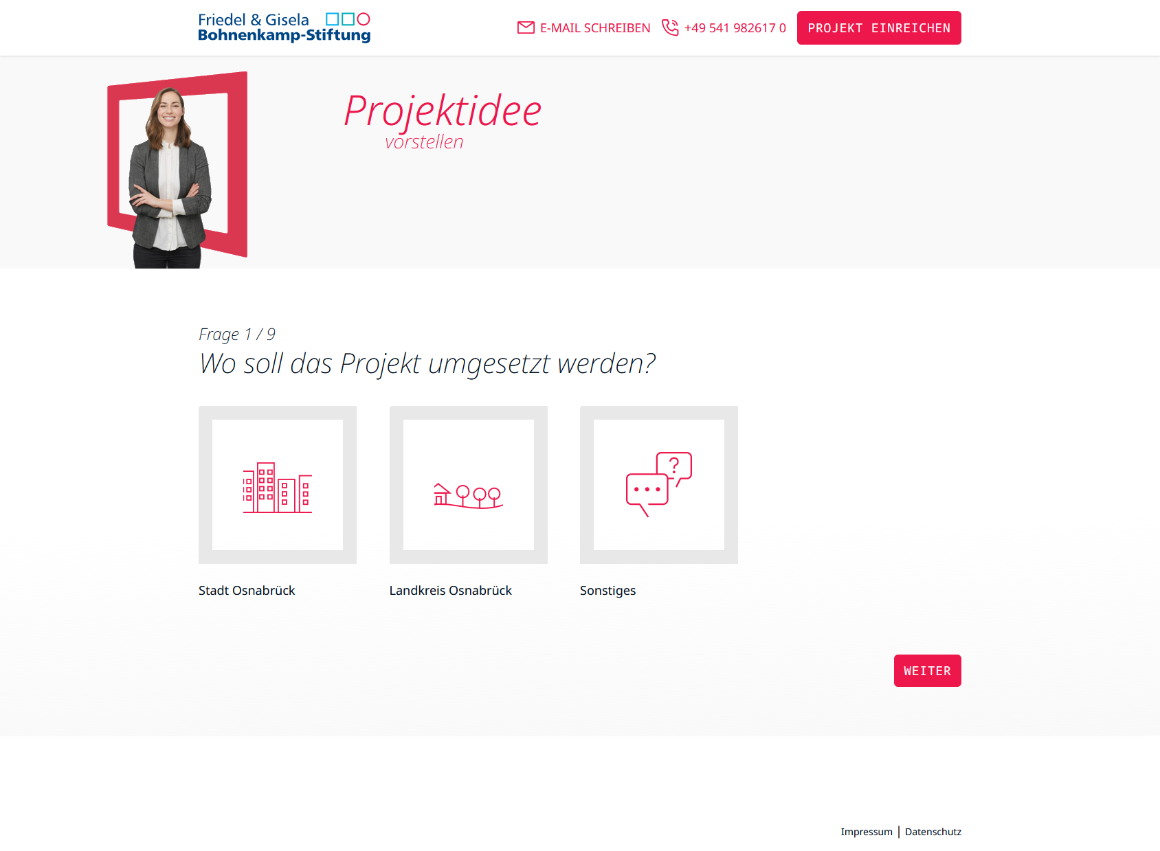 Visit2Lead Landing Page für Friedel & Gisela Bohnenkamp Stiftung